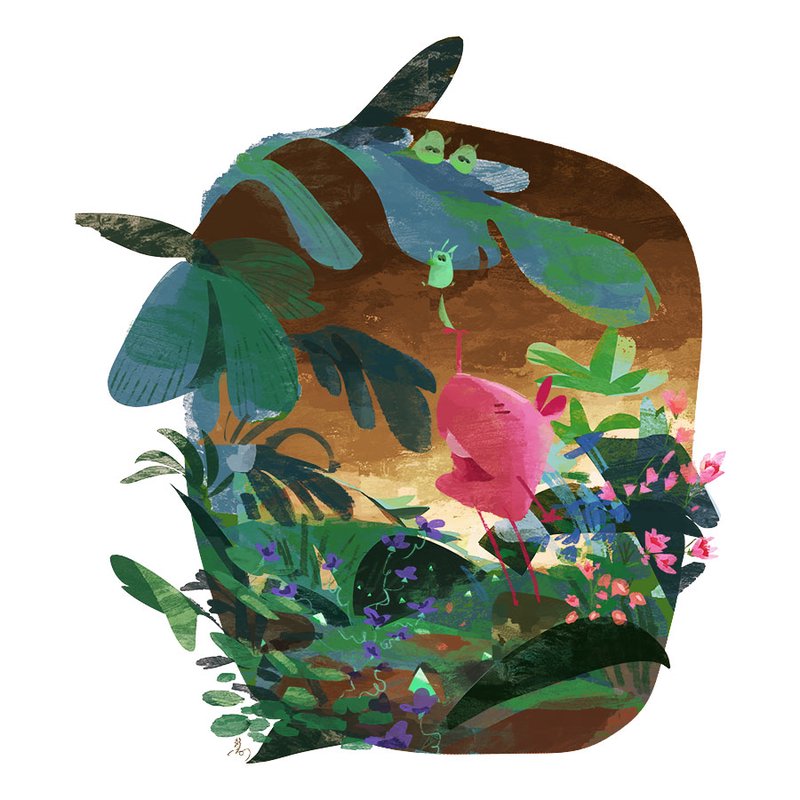 Illustration of a character called miss happiness