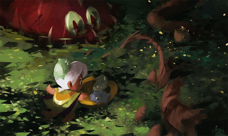 Illustration of a boy saving his guinea pig friends from danger